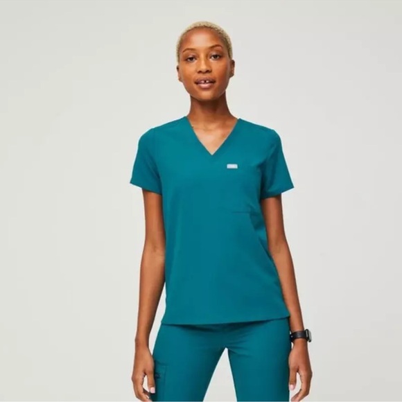 Figs Tops Figs Womens Catarina One Pocket Scrub Top Teal Xl Style